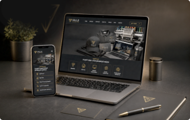 Responsive website development by Valle Branding shown on laptop and phone