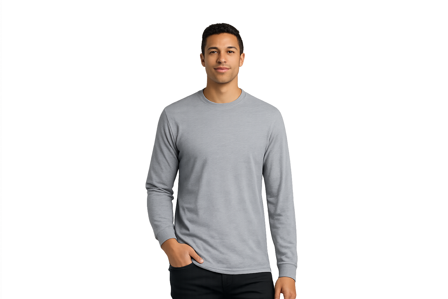 Custom printed gray long sleeve shirt with front and back design by Valle Branding